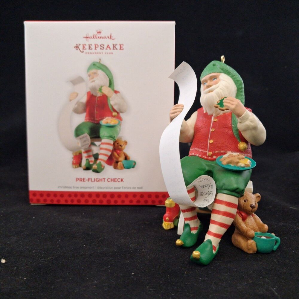 Hallmark Santa Pre Flight Check Ornament 2013 Club Member Exclusive NEW